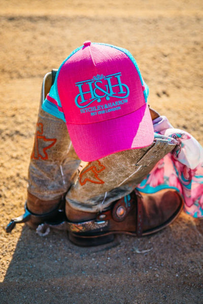 H&H Trucker Hat - Hot Pink & Turquoise