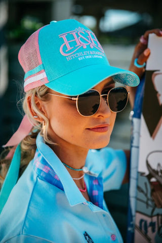 H&H Trucker Hat - Sky Blue & Pale Pink