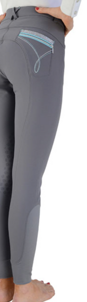 Hy Belgravia ELEPHANT GREY/TEAL Ladies Breeches