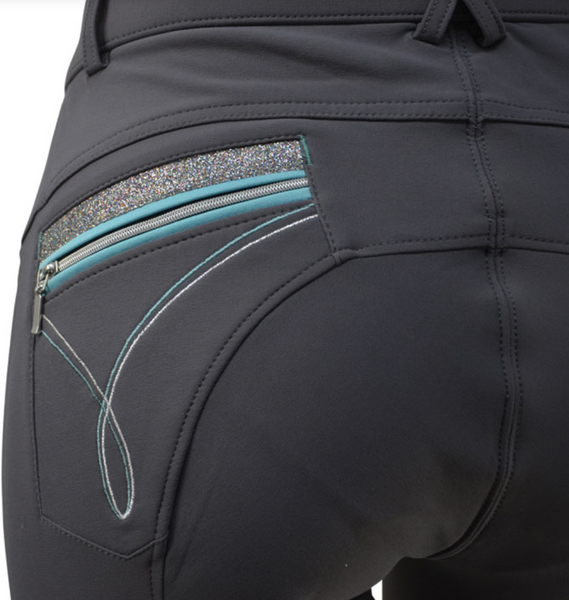 Hy Belgravia ELEPHANT GREY/TEAL Ladies Breeches